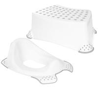 Babycurls Little Journey Toilet Training Kids Non Slip Step Stool + Toilet Training Seat Combo Unisex White for Safe Toddler Potty Training in the Bathroom and Home