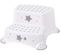 Babycurls Little Journey Toilet Training Kids Non Slip Up Double Two Step Stool With Grips Unisex White For Safe Toddler Loo Potty Training in The Bathroom And Home