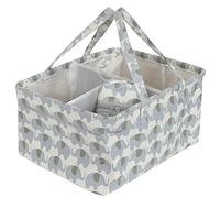 Babycurls Portable Baby Nappy Diaper Organiser Caddy XL With Carry Handles & Bottle Warmer 3 Large Compartments 10 Side Pockets For Wipes & Nappy Sacks (Grey Elephants)