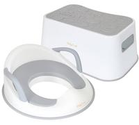Babycurls Toddler Toilet Training Seat with Handles & Non Slip Ocean Themed Step Stool Combo - Secure Fit Anti-Slip Surface and Lightweight Portable Design for Safe Stress-Free Kids Potty Training