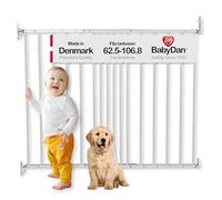 BabyDan Copenhagen, 62.5-106.8 cm, Extendable Stair Gate/Baby Gate/Safety Gate, Metal, White, Made in Denmark - (Pet Gate/Dog gate)