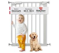 BabyDan Esbjerg, Slim Pressure Fit Stair Gate, 60.5-66 cm, White, Made in Denmark, Extra Slim Baby/Safety Gate, dogs