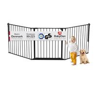 BabyDan Flex L, 90-223 cm, Stair Gate/Room Divider, Black, Made in Denmark - Baby Gate/Safety Gate (Pet Gate/Dog gate/Dog playpen)