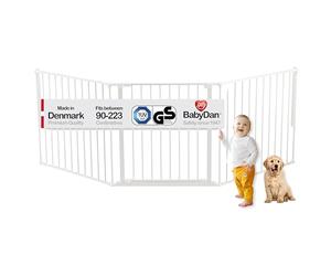 BabyDan Flex L, 90-223 cm, Stair Gate/Room Divider, White, Made in Denmark - Baby Gate/Safety Gate (Pet Gate/Dog gate/Dog playpen)