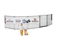 BabyDan Flex XXL, 90-350 cm, Hearth Gate/Stair Gate/Room Divider/Fire Surround, Black, Made in Denmark - Baby Gate/Safety Gate (Pet Gate/Dog gate/Dog playpen)