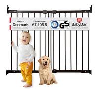 BabyDan FlexiFit, 67-105.5 cm, Extendable and Flexible Stair Gate/Baby Gate/Safety Gate, Metal, Black, Made in Denmark - (Pet Gate/Dog gate)