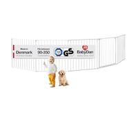 BabyDan Galten XXL, 90-350 cm, Hearth Gate/Stair Gate/Room Divider/Fire Surround, White, Made in Denmark - Baby Gate/Safety Gate (Pet Gate/Dog gate/Dog playpen)