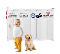 BabyDan Guard Me Extra Wide, Auto Retractable Stair Gate, Fits openings between 55-113.5 cm, White, Made in Denmark - Baby Gate/Safety Gate (Pet Gate/Dog gate)