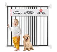 BabyDan MultiDan, 62.5-106.8 cm, Extendable Stair Gate/Baby Gate/Safety Gate, Metal, Black, Made in Denmark - (Pet Gate/Dog gate)