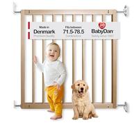 BabyDan No Trip, 71.5-78.5 cm, Basic Stair Gate/Baby Gate/Safety Gate, Wood, Made in Denmark - (Pet Gate/Dog gate)