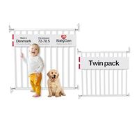 BabyDan No Trip Safety Gate (72-78.5cm)- Twin Pack. Made in Denmark., White