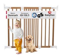 BabyDan Nyborg, 69-106.5 cm, Extendable and Flexible Stair Gate/Baby Gate/Safety Gate, Wood, Made in Denmark - (Pet Gate/Dog gate)