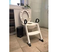 BabyDan Potty Training Toilet Seat Anti-Slip, Sturdy(up to 75kg), Includes Foldable Step Stool for Toilet Height 36-43cm, PVC Free. White