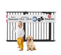 BabyDan Premier, Extra Wide Pressure Fit Stair Gate, 119.3-125.6 cm, Baby Gate/Safety Gate, Metal, Black, Made in Denmark - (Pet Gate/Dog gate)