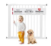 BabyDan Swing Shut, Pressure Fit Stair Gate, 77.3-90.3 cm, Baby Gate/Safety Gate, White,Made in Denmark - (Pet Gate/Dog gate)
