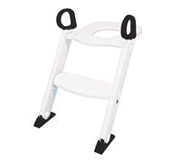 BabyDan Potty Training Toilet Seat Anti-Slip, Sturdy(up to 75kg), Includes Foldable Step Stool for Toilet Height 36-43cm, PVC Free. White