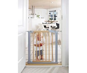 BabyDan True Pressure Fit Avantgarde Indicator Baby Stair Gate Silver Beech
