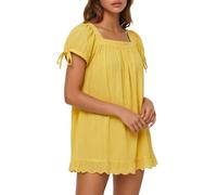 Babydolldress Puff Sleeve Dress Flowy Ruffle Boho Summer Dresses with Sleeves Womens Maternity Summer Dress Loose Swing Going Out Sundresses Minidresses for Women Party (Yellow, XL)