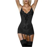 Babydolls Sexy Lingerie Sleeveless Basques with Suspenders Babydoll Nightwear for Women UK Clearance Plus Size Lingerie Mesh See Through Bodysuit Ladies Nightwears Naughty Bodystocking Fishnet Black