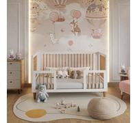 Bedzonline Pure Harmony White Baby Cot 140x70cm - Adjustable Height, Scandinavian Design, Durable & Safe Construction | Size: 140 cm x 70 cm Bedzonline White 140 cm x 70 cm