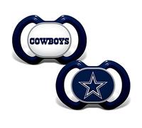 Baby Fanatic NFL Dallas Cowboys 2-Pack Pacifiers, One Size, Team Color