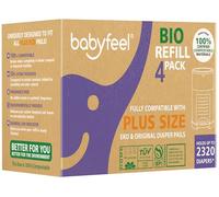 Babyfeel Bio Refills Compatible with DEKOR PLUS Nappy Pails 100% Compostable Pack of 4 Exclusive 50% Extra Thick Compost Refill Bags with Strong Odor Elimination Holds up to 2320