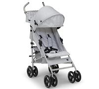 babyGap Classic Stroller - Lightweight Stroller with Recline, Compact Fold & Removable Parent Organizer - Made with Sustainable Materials, Grey Stripes
