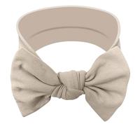 BABYGIZ Baby Girl Headbands Handmade Cotton Headbands with Bows Infant Hair Accessories (Beige)