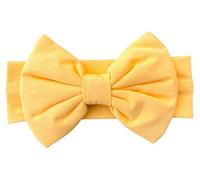 BABYGIZ Baby Headbands Newborn Infant Toddler Cotton Handmade with Big Bows Kids Hair Accessories (Yellow, 0-6 Months)