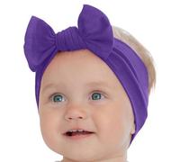 BABYGIZ Baby Headbands Newborn Toddler Cotton Handmade with Bows Kids Hair Accessories (Purple, 0-6 Months)