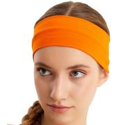 BABYGIZ Headbands for Women Solid Color Non-Slip for Yoga, Fashion Sports Hair Bands for Women's Hair, Soft Cotton Fabric Stretchy Headbands for Women for Workout Fitness Running (ORANGE, 1 Size)