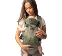 BABYGO® AirMesh™ Baby Carrier with Built-in Dribble Bib | from 0 to 18 Months | Adjustable, Lightweight and Breathable AirMesh™ Technology (Olive, Air Mesh)