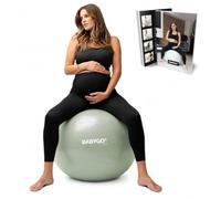 BABYGO® Birthing Ball For Pregnancy Maternity Labour & Yoga + Our 100 Page Pregnancy Book, Exercise, Birth & Recovery Plan, Anti-Burst Eco Friendly Material (Sage, 75cm - Standard)
