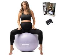 BABYGO® Birthing Ball For Pregnancy Maternity Labour & Yoga + Our 100 Page Pregnancy Book, Exercise, Birth & Recovery Plan, Anti-Burst Eco Friendly Material (Lavender, 65cm - Electric)