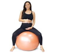 BABYGO® Birthing Ball For Pregnancy Maternity Labour & Yoga + Our 100 Page Pregnancy Book, Exercise, Birth & Recovery Plan, Anti-Burst Eco Friendly Material (Terracotta, 65cm)