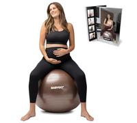 BABYGO® Birthing Ball For Pregnancy Maternity Labour & Yoga + Our 100 Page Pregnancy Book, Exercise, Birth & Recovery Plan, Anti-Burst Eco Friendly Material (Mocha, 65cm - Standard)