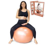 BABYGO® Birthing Ball For Pregnancy Maternity Labour & Yoga + Our 100 Page Pregnancy Book, Exercise, Birth & Recovery Plan, Anti-Burst Eco Friendly Material (Terracotta, 75cm)