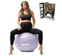 BABYGO® Birthing Ball For Pregnancy Maternity Labour & Yoga + Our 100 Page Pregnancy Book, Exercise, Birth & Recovery Plan, Anti-Burst Eco Friendly Material (Lavender, 75cm - Standard)