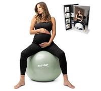 BABYGO® Birthing Ball For Pregnancy Maternity Labour & Yoga + Our 100 Page Pregnancy Book, Exercise, Birth & Recovery Plan, Anti-Burst Eco Friendly Material (Sage, 65cm - Standard)
