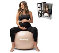 BABYGO® Birthing Ball For Pregnancy Maternity Labour & Yoga + Our 100 Page Pregnancy Book, Exercise, Birth & Recovery Plan, Anti-Burst Eco Friendly Material (Nude, 65cm - Standard)