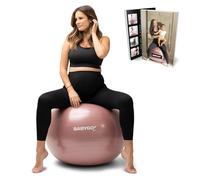 BABYGO® Birthing Ball For Pregnancy Maternity Labour & Yoga + Our 100 Page Pregnancy Book, Exercise, Birth & Recovery Plan, Anti-Burst Eco Friendly Material (Rosewood, 65cm - Standard)