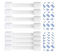 BABYGO® Child Safety Cupboard Locks for Children with Smart Unlock for Kitchen (8 Pack) | Adjustable Straps | Baby Proof Your Home in 30 Seconds | White