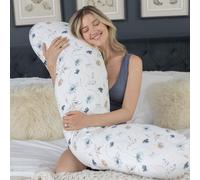 BABYGO® Pregnancy Pillow - 3 in 1 Multi Support, C Shape for Side Sleeping - Bolster Style, Space-Saving, Maternity & Nursing Pillow, Bamboo Cover in Nordic Bloom