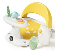 Babygreat Baby Bath Seat 12-24 Months Non-Slip Baby Sit Up Bath Seat 6 Months & Up Safe Infant and Toddler Baby Bathtub Seat with Water Thermometer Baby Bath Tub Baby Tub Seat for Sitting Up (Yellow)