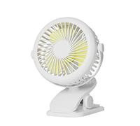 BabyIn Handheld USB Desktop Clamp Clip Mini Fan 720°No Dead Angle Rotation Fan For Summer,2-8 Hours Supper Long Supply,Selected ABS Engineering (Battery included) (White)