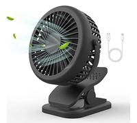 BabyIn Handheld USB Desktop Kids Buggy Clip on Fan Pram Stroller 360 Degree No Dead Angle Rotation Mini Hand Held For 2-6 Hours Supper Long Supply((Black)