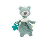 Babyjem Baby Cuddle Blanket Sleeping Aid Dummy Cloth Bear Sleeping Animal for Babies Toddlers with Teething Ring, Green