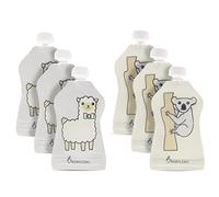 BABYLEDO Reusable Squeeze Bags for Babies and Children, 6 Pack, 150 ml, BPA Free, Double Zip Closure, Durable Material - Suitable for Freezing and Defrosting, Dishwasher Safe