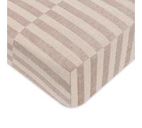 Babyletto 100% Organic Cotton Crib Sheet, GOTS-Certified, Fitted 360°, Ultra-Soft and Breathable Muslin - Cocoa Offset Stripe