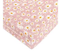 Babyletto 100% Quilted Organic Cotton Changing Pad Cover, GOTS-Certified, Fitted 360°, Ultra-Soft and Breathable Muslin - Daisy